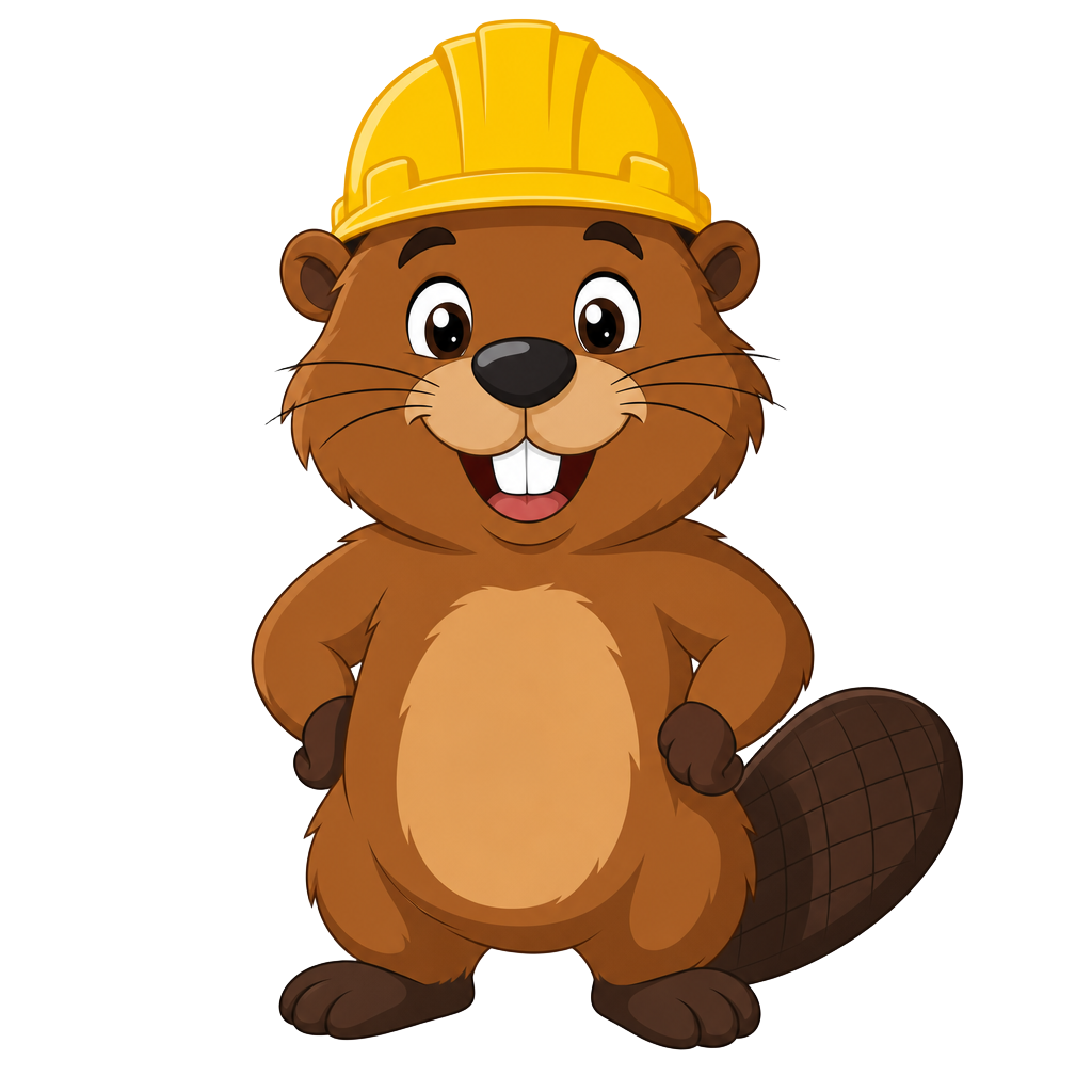 BIY hard-hat beaver mascot